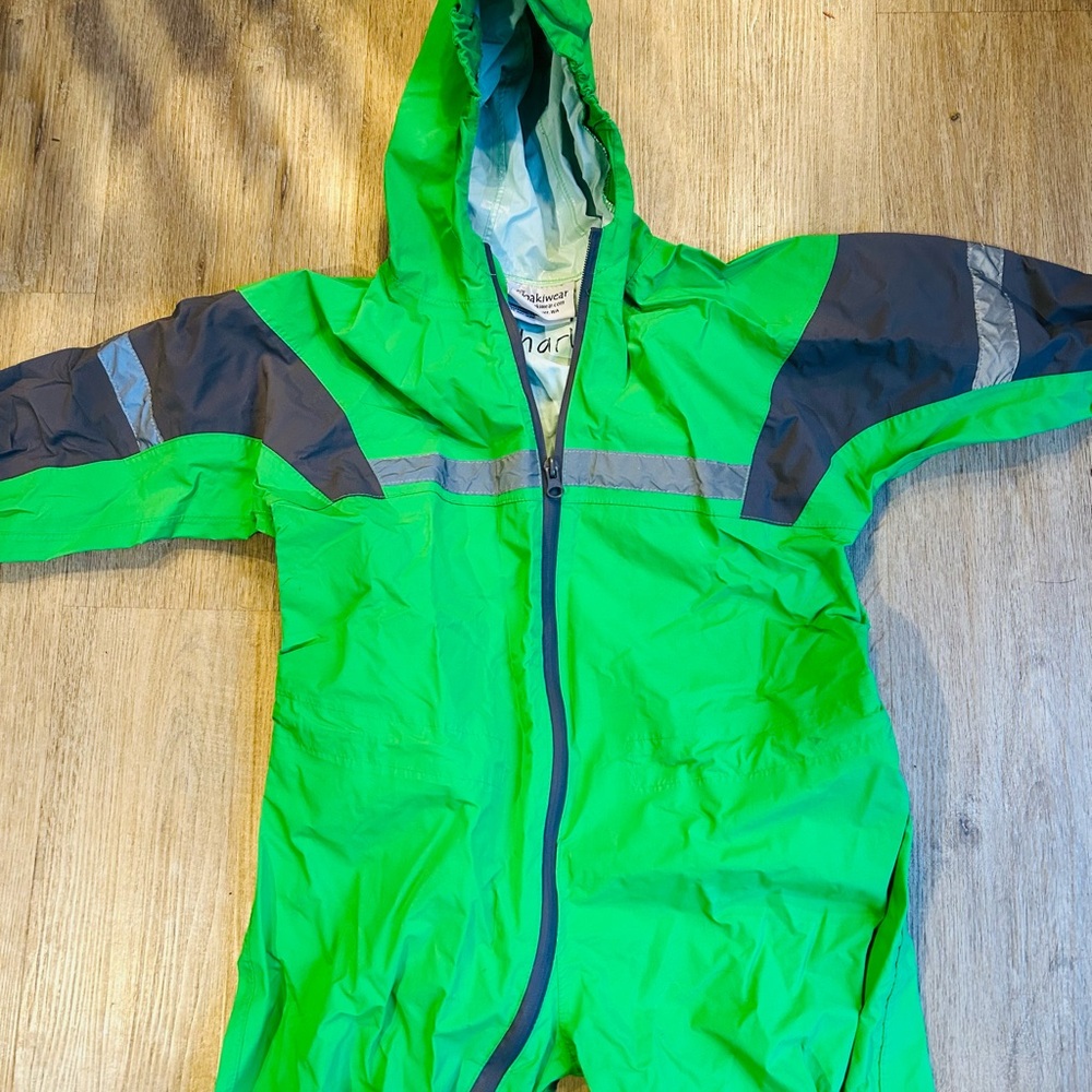 Oaki Kids Rain/Snowsuit All-In-One Green Gray Size 8/9